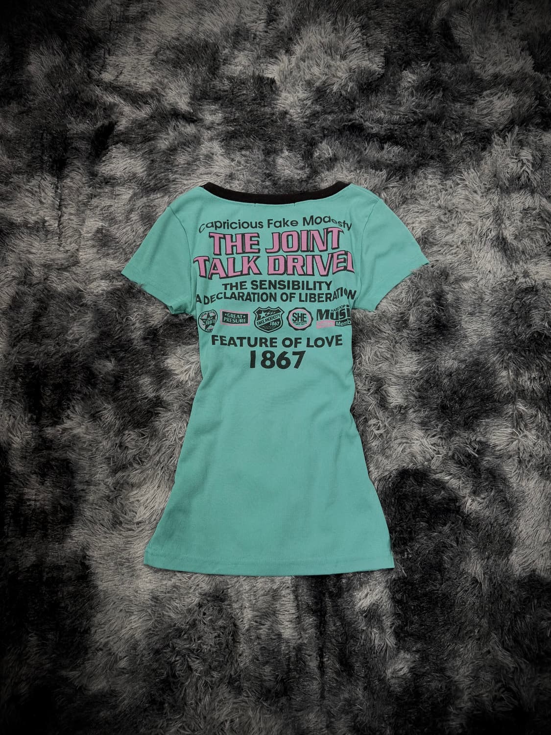 민트 레터링 반팔 링거 티셔츠 상품이미지2