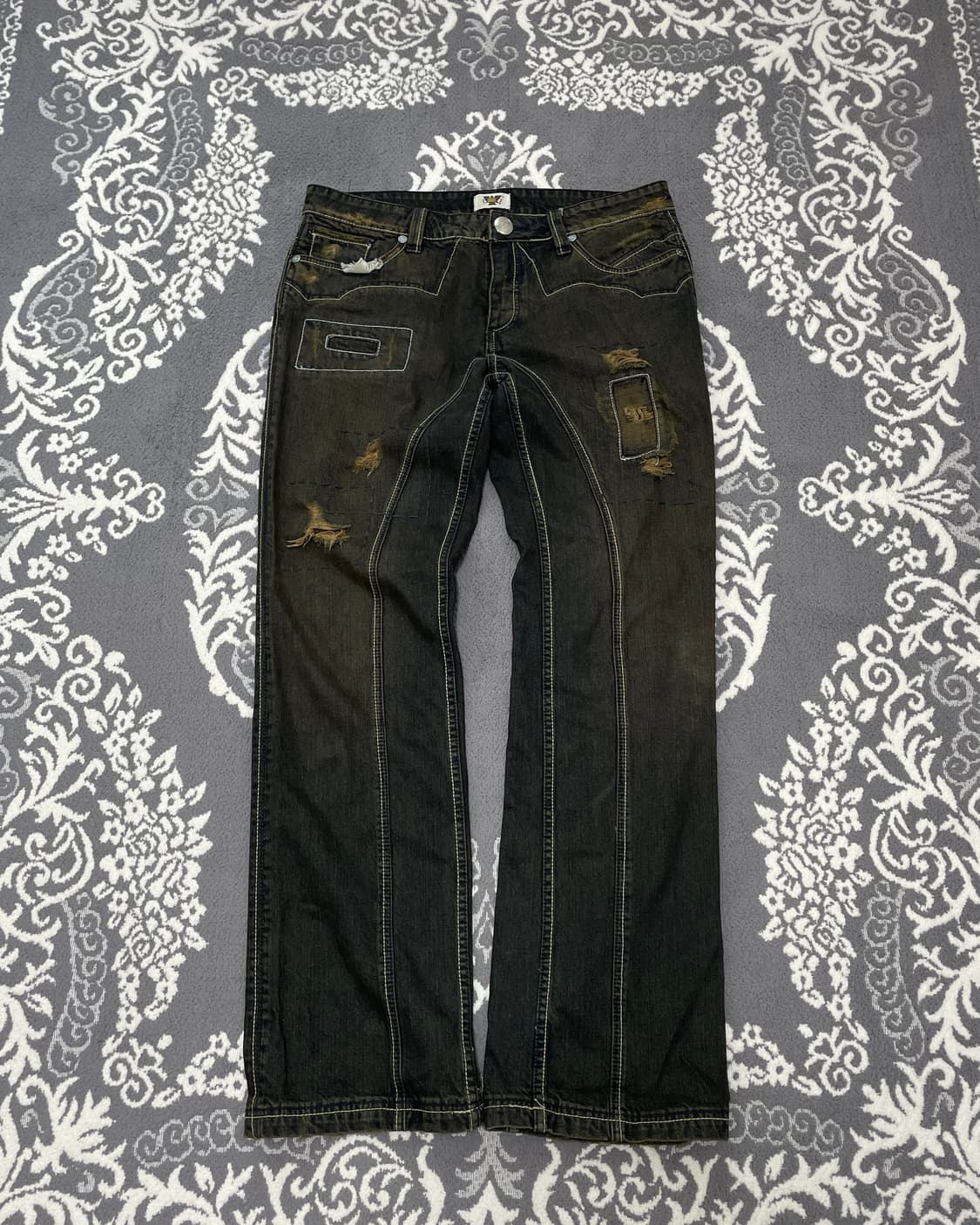 Antik Denim 에스닉 디스트레스드 바지 상품이미지4