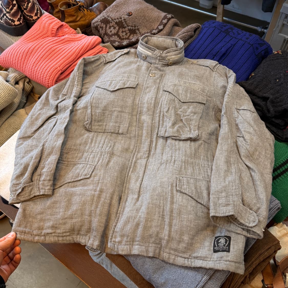 BALLISTICS 린넨 텍스처 코튼 M65 밀리터리 자켓 상품이미지1