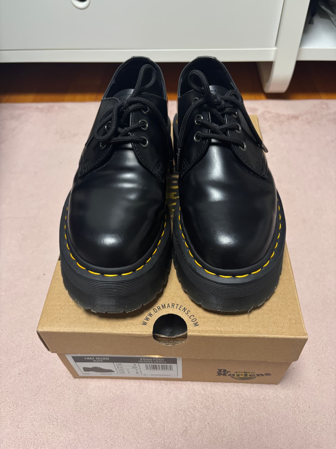 닥터마틴 1461 쿼드 블랙 폴리시드 스무스 / 25567001 상품이미지2
