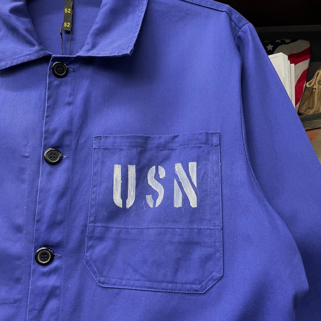 70s 빈티지 USN 스탠실 프렌치 워크 자켓 / 초어 포켓 오리지널 상품이미지3