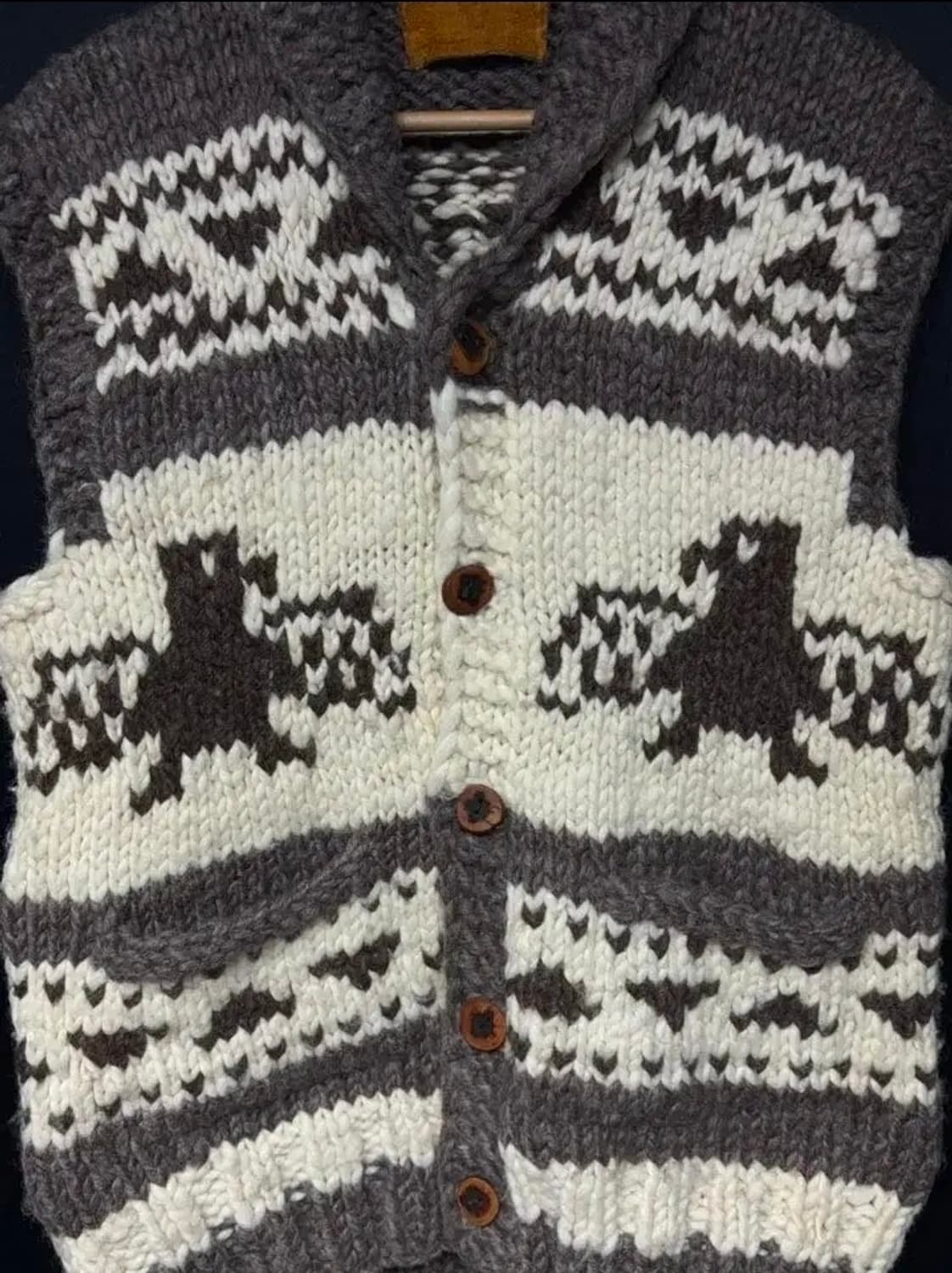 캐나다 코위찬 양털 스웨터 베스트 상품이미지8