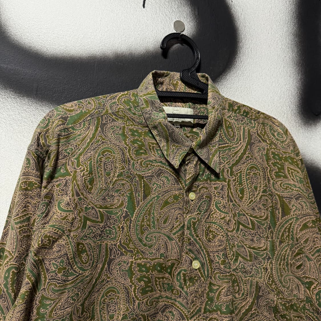 VTG 빈티지 페이즐리 풀 패턴 원 포켓 코튼 긴팔 셔츠 상품이미지3