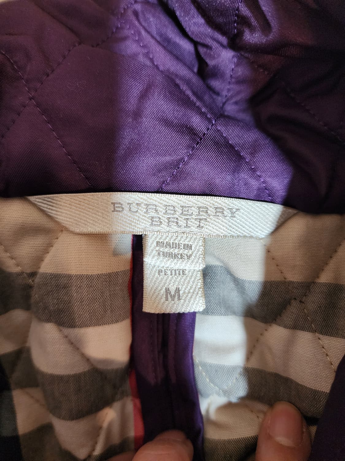 버버리 브릿 퀼팅 자켓 퍼플 M 상품이미지4