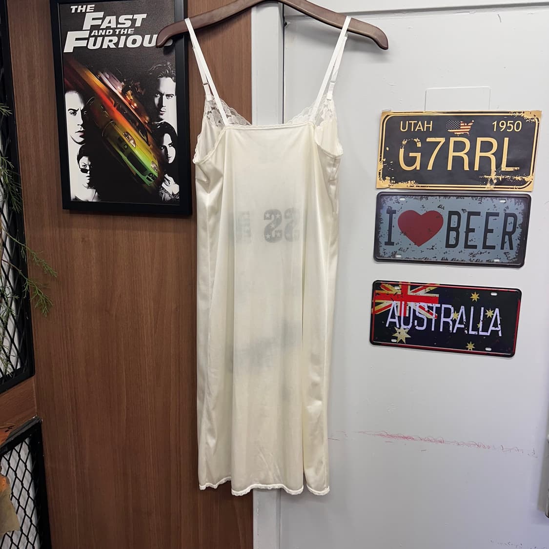 Ivory Shimmer Reprint Slip Dress  상품이미지2