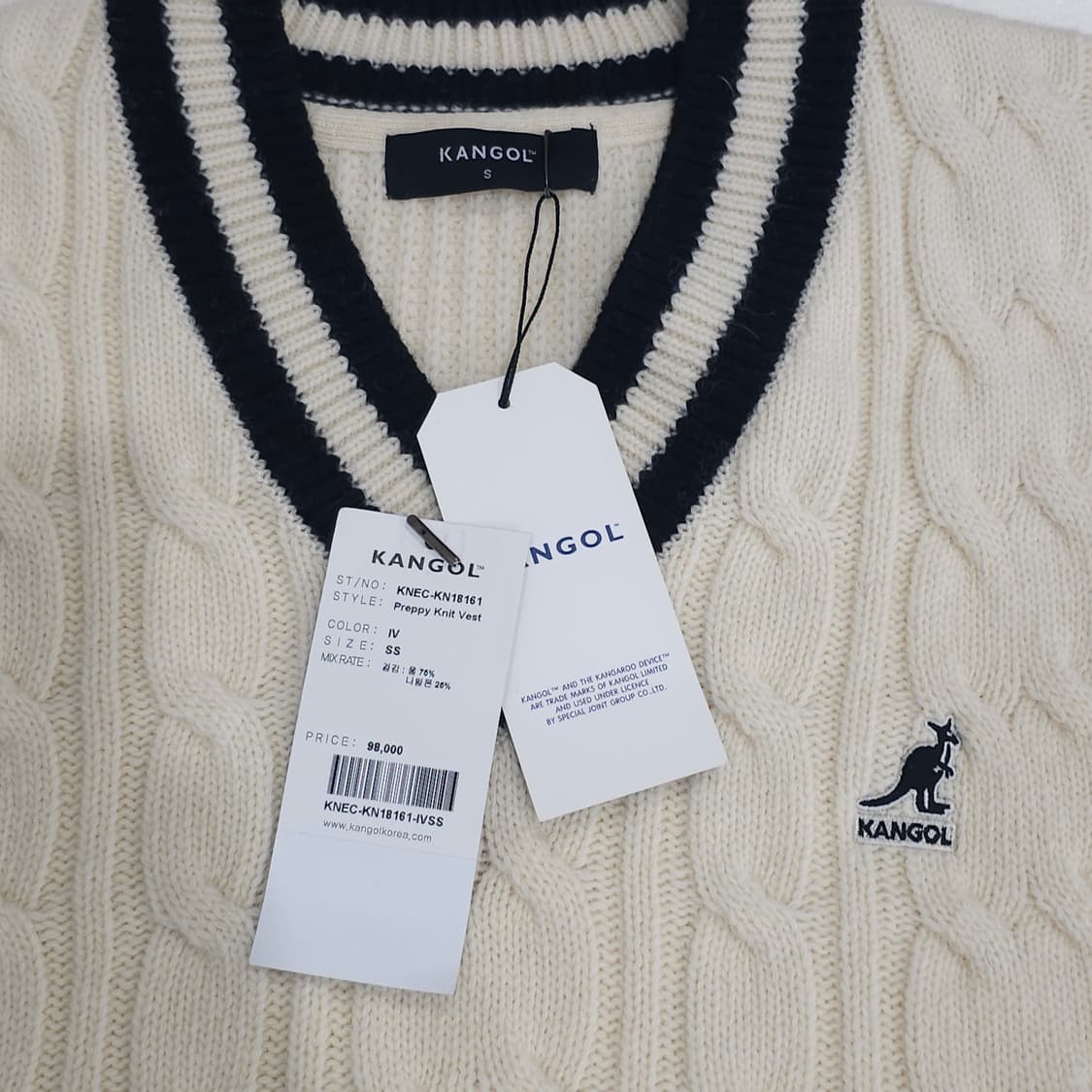 캉골 KANGOL 니트베스트 새상품 상품이미지3