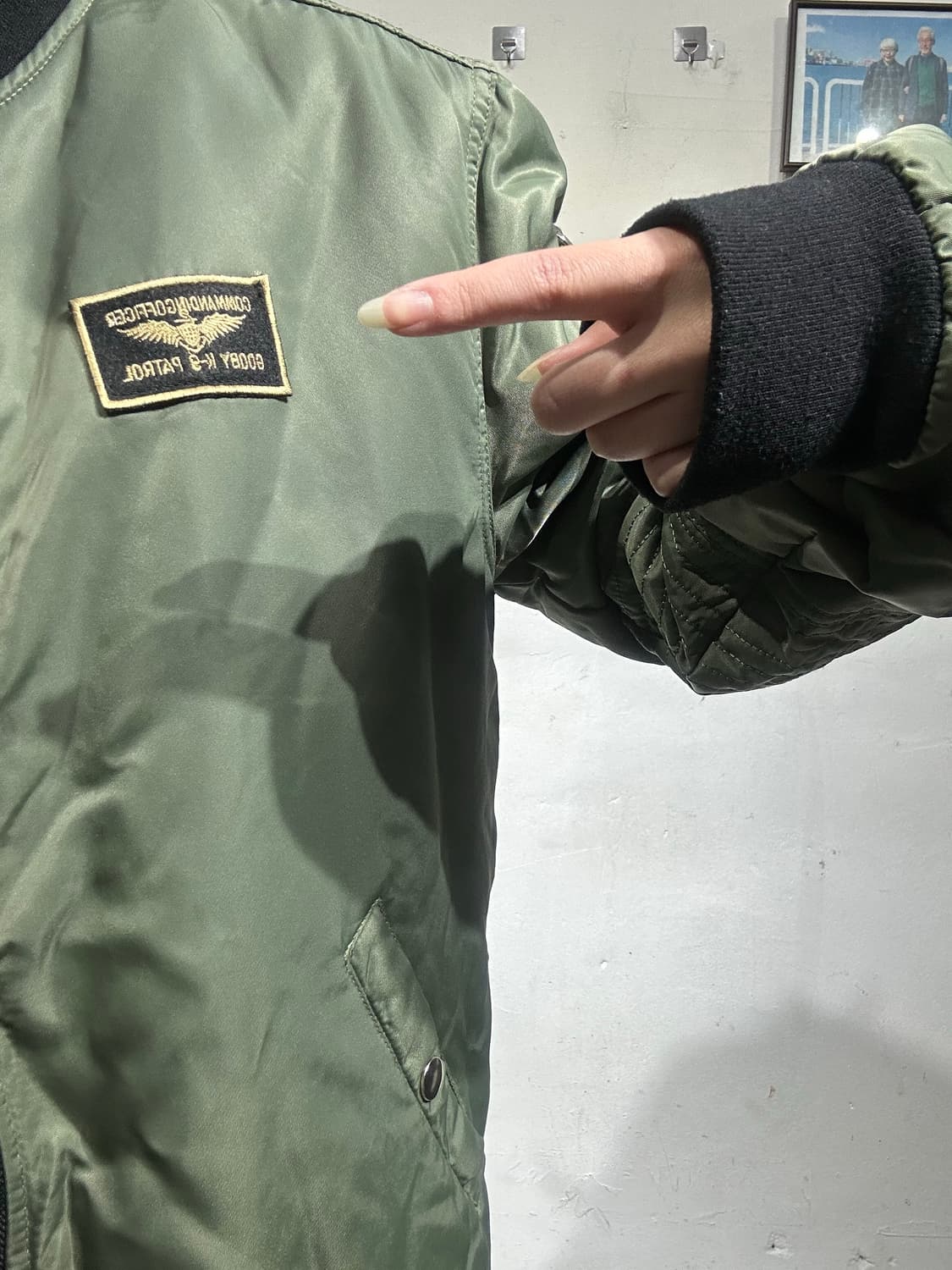 일본 빈티지 카키 항공 잠바 ma-1 마원 자켓 상품이미지4