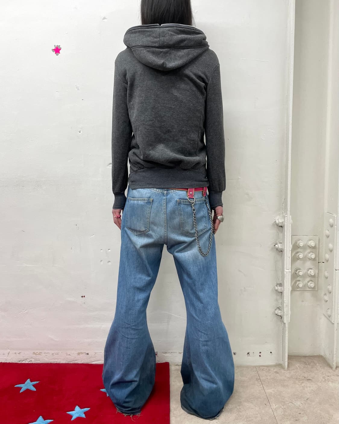 two zipper closure gray hooded zip-up 상품이미지5