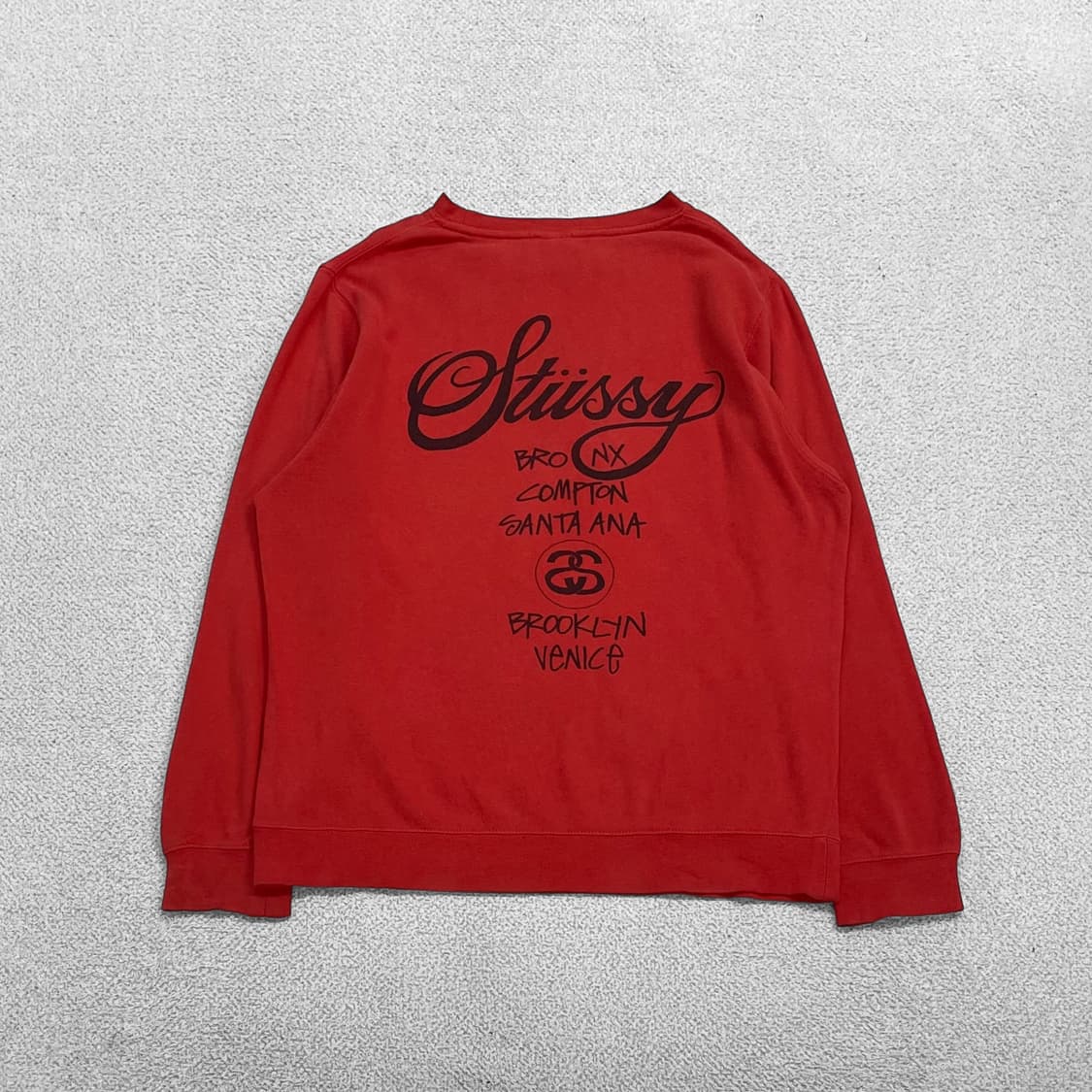 스투시 Stussy 월드투어 크루넥 맨투맨 레드 상품이미지2