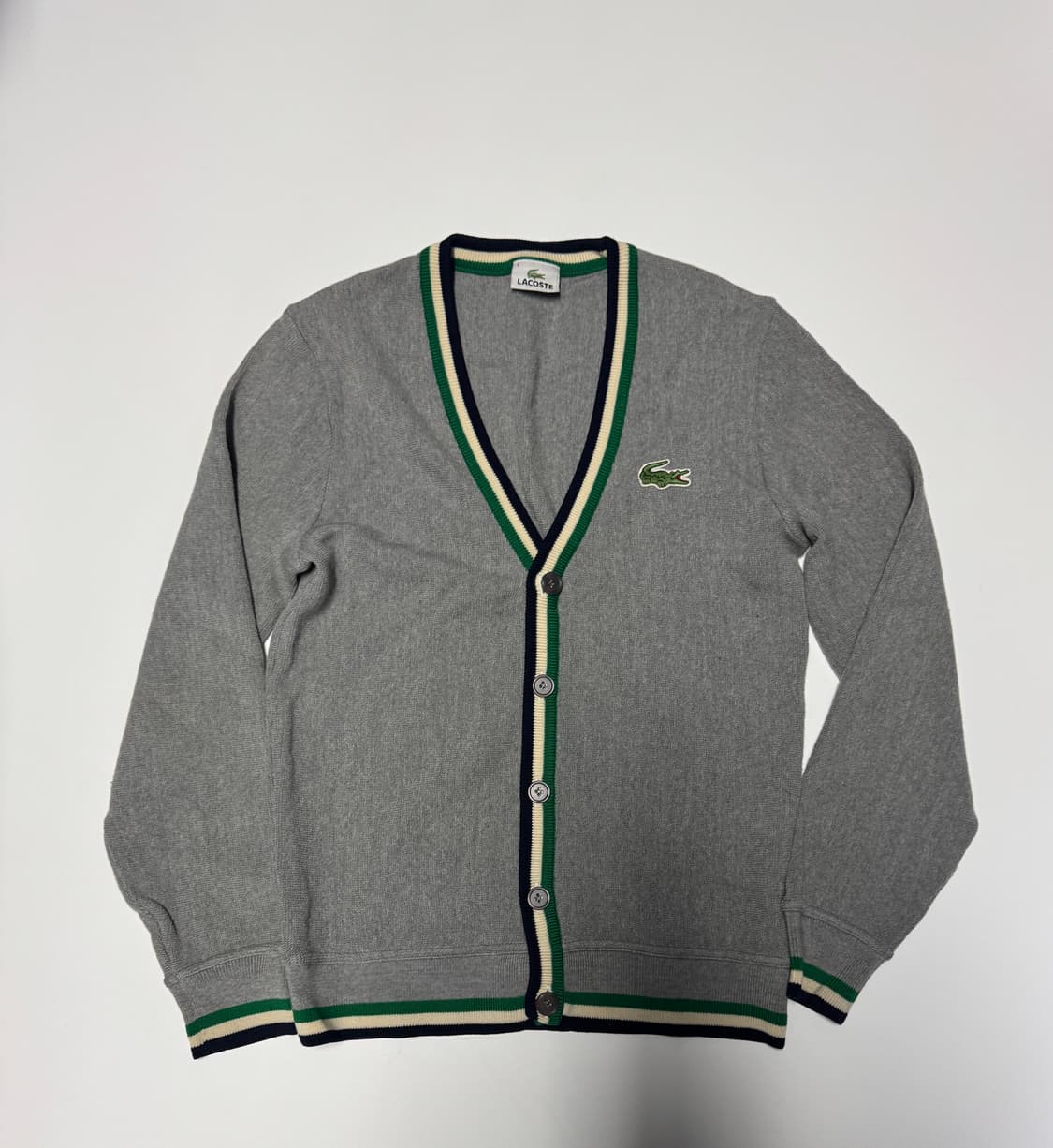 정품 여성 라코스테 울 브이넥 니트 가디건 S 상품이미지1