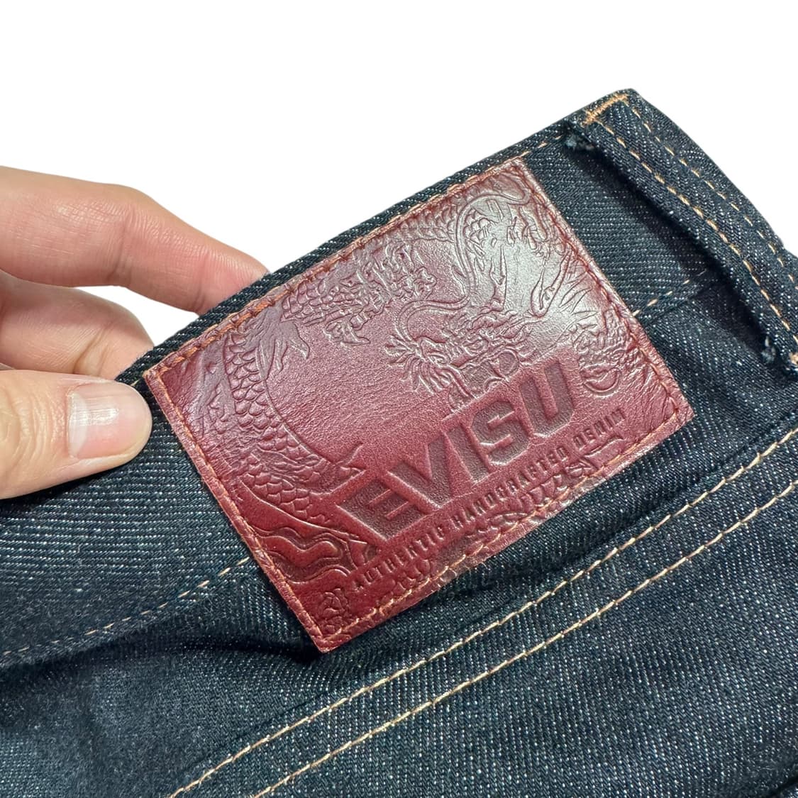 에비수 빅로고 화이트 데님팬츠 상품이미지4