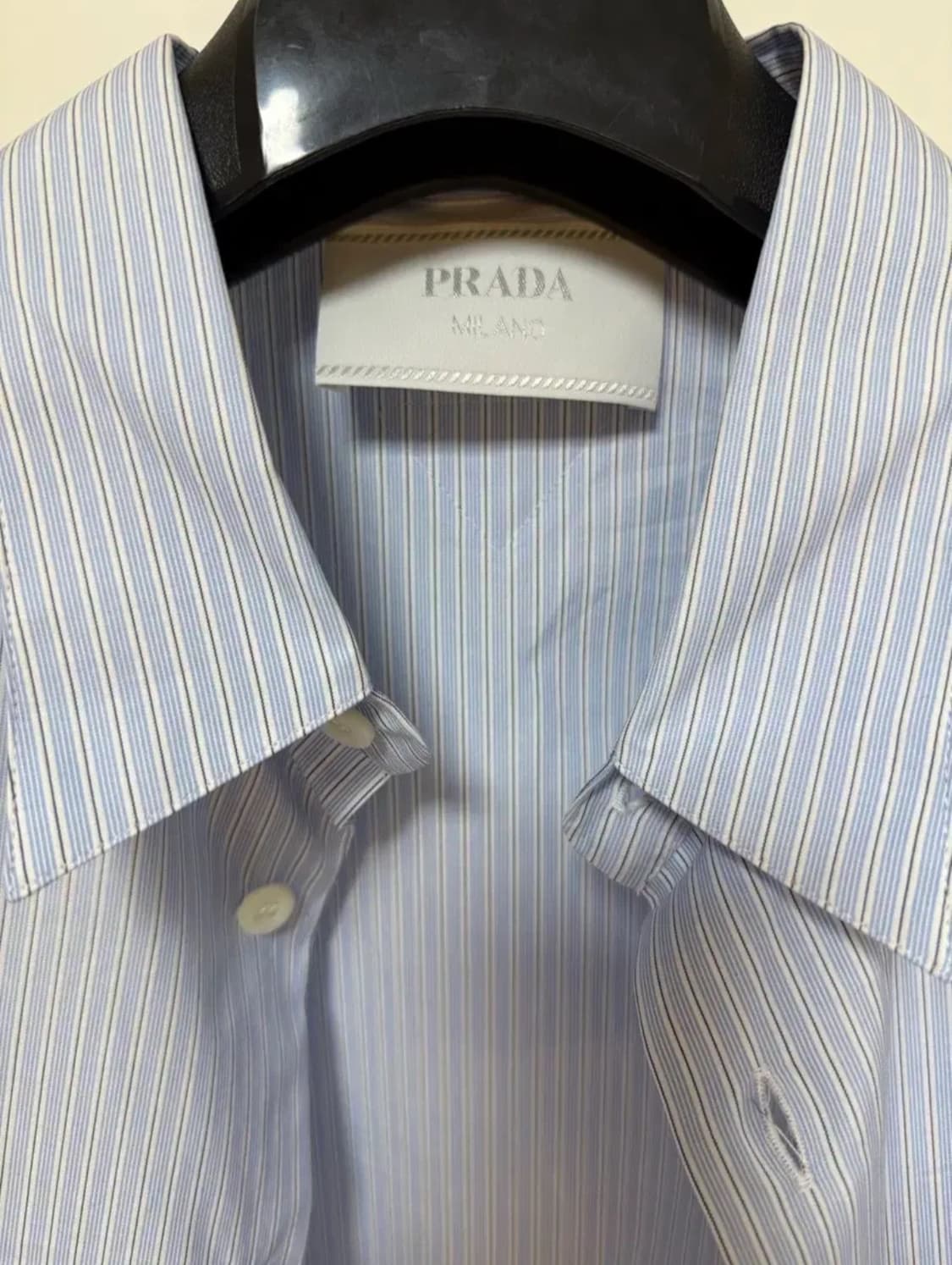 (새상품)-프라다- 백 패치 블루 스트라이프 셔츠 상품이미지6