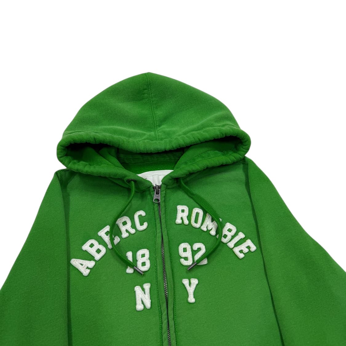 아베크롬비 Y2K 스펠로고 기모 후드집업 그린 S 상품이미지2