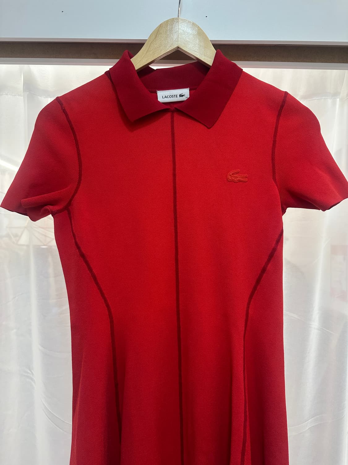 라코스테 레드 반팔 카라 원피스 상품이미지1