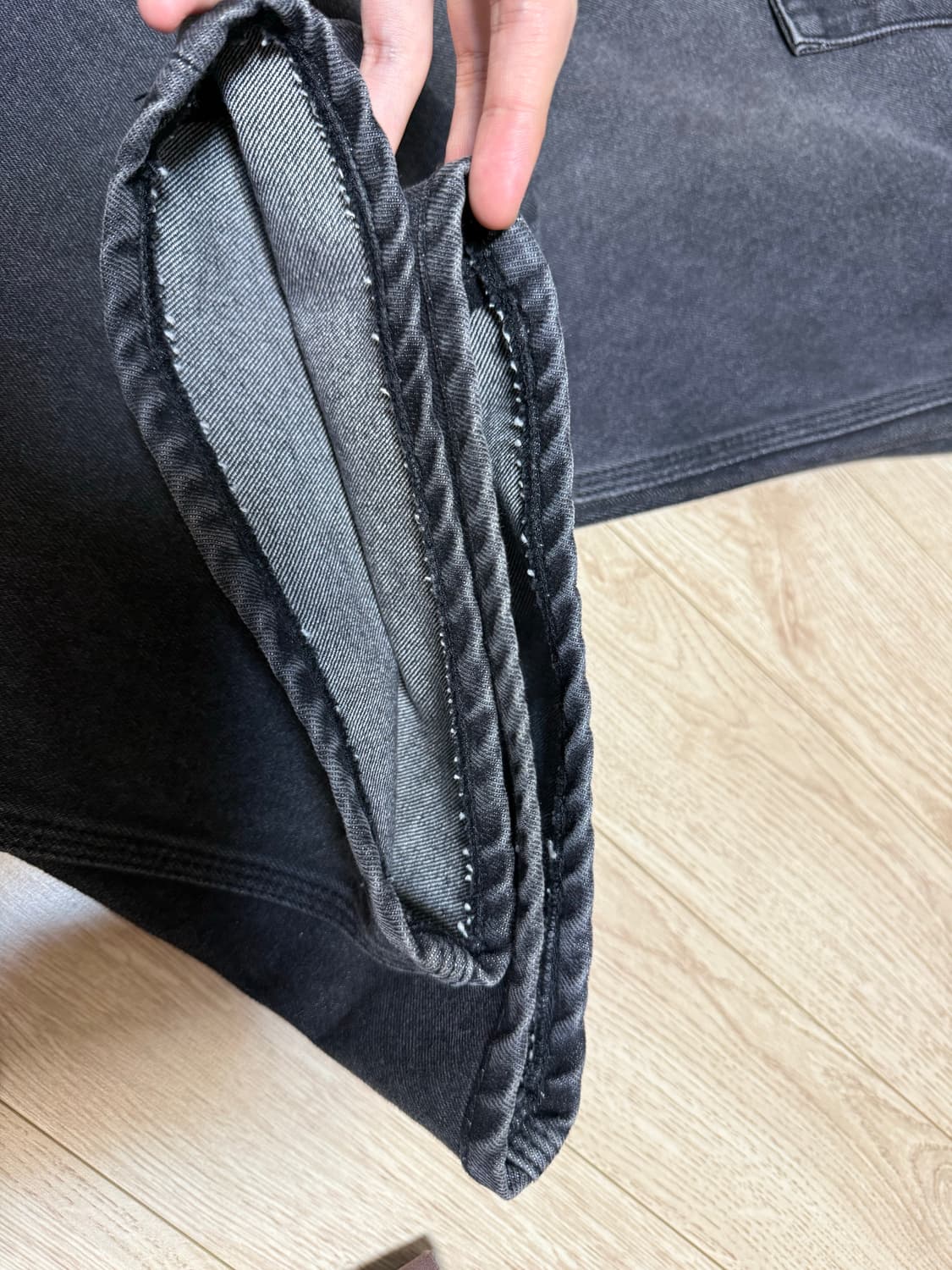 노운 벨티드 데님 차콜 상품이미지6