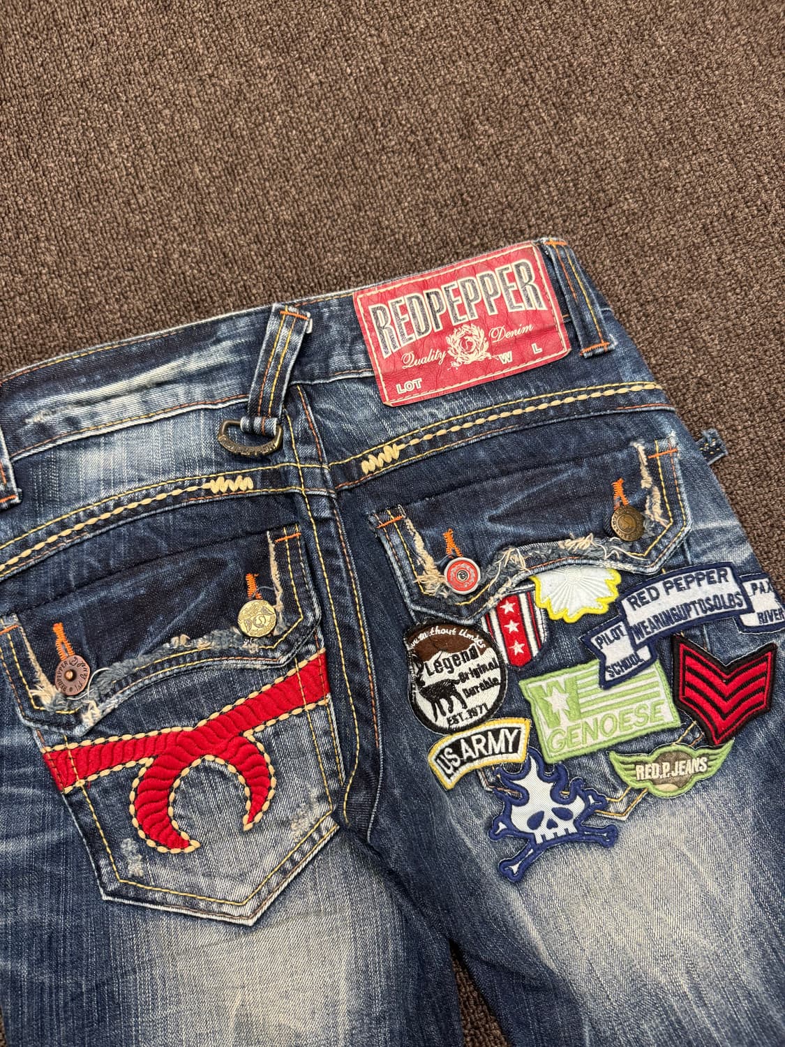 24)레드페퍼 빈티지 Y2K 패치 로우라이즈 데님팬츠 상품이미지7