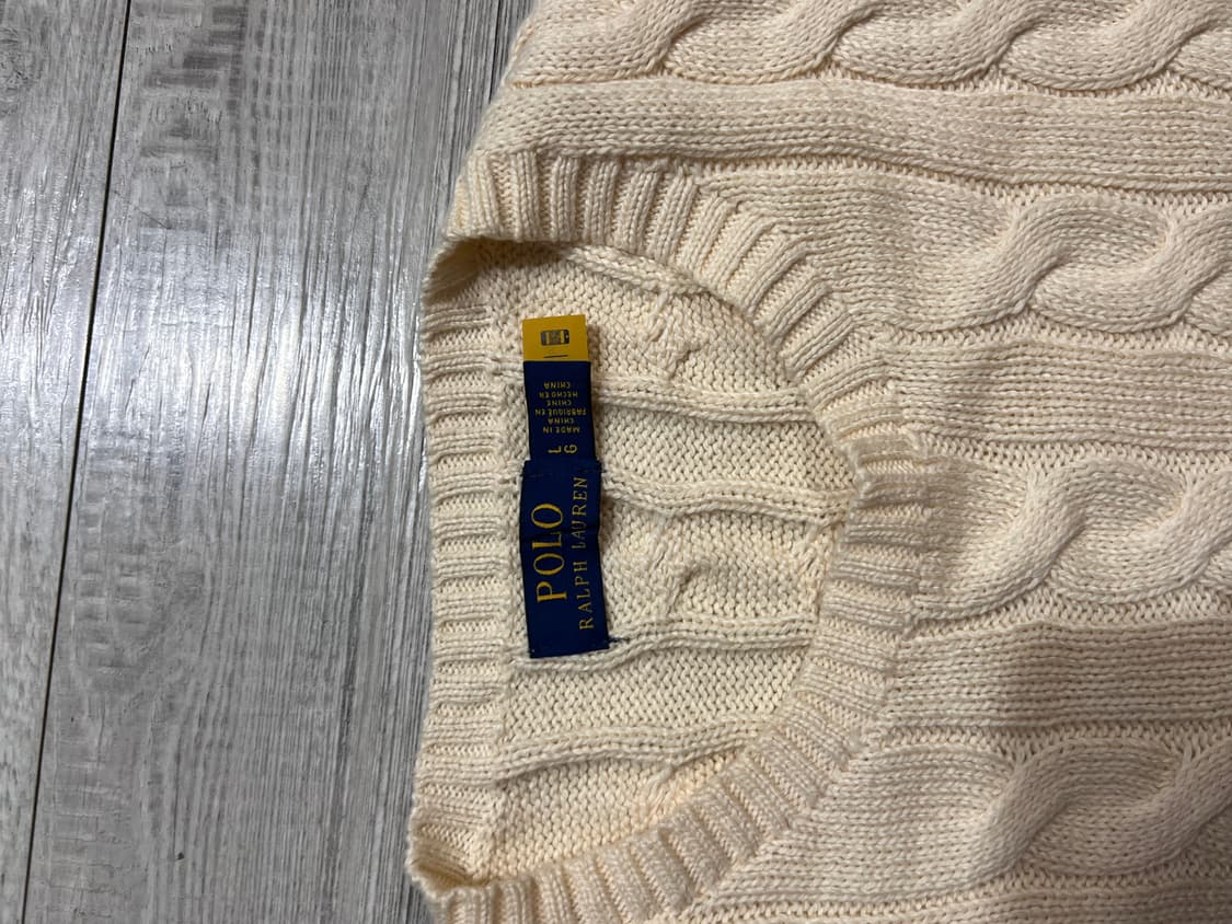 폴로 케이블 니트 크림 L 105 거의 새것 QR 정가 25 상품이미지2