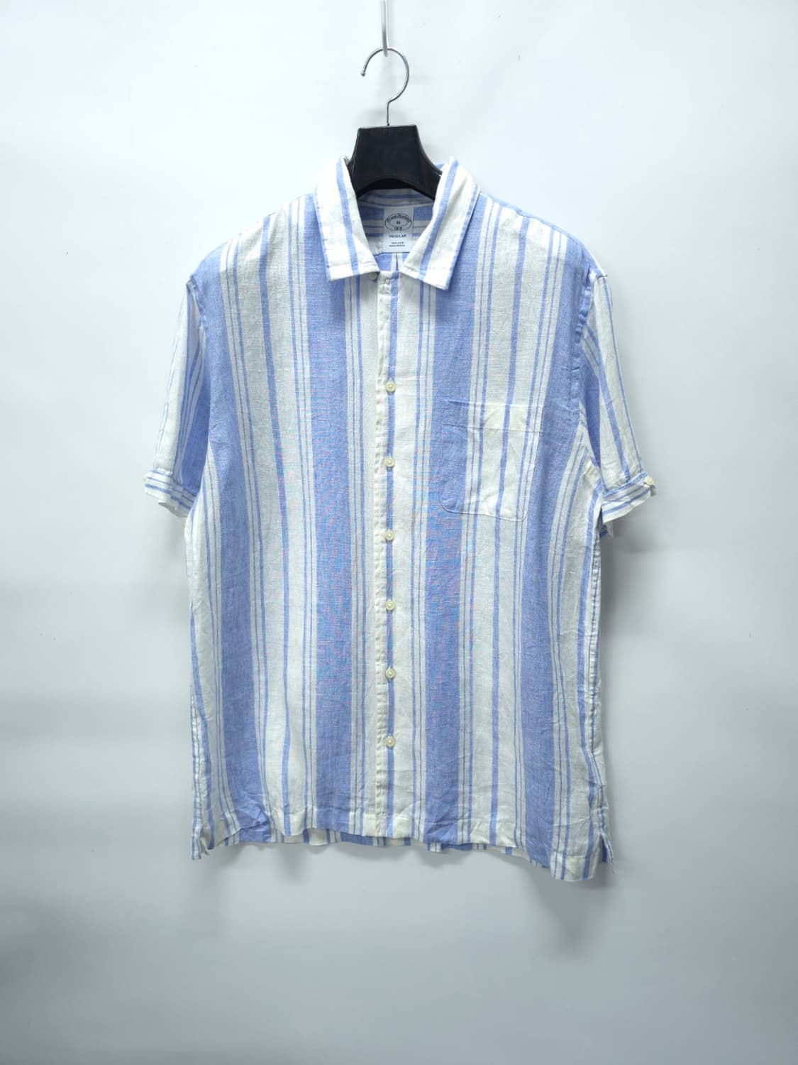 ​브룩스브라더스 100% 린넨 스트라이프 반팔 셔츠 (~105) 상품이미지1