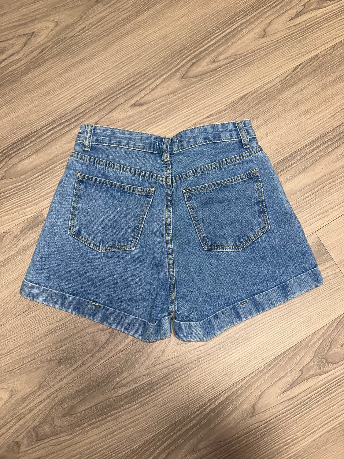 하이웨이스트 연청데님 반바지 상품이미지2