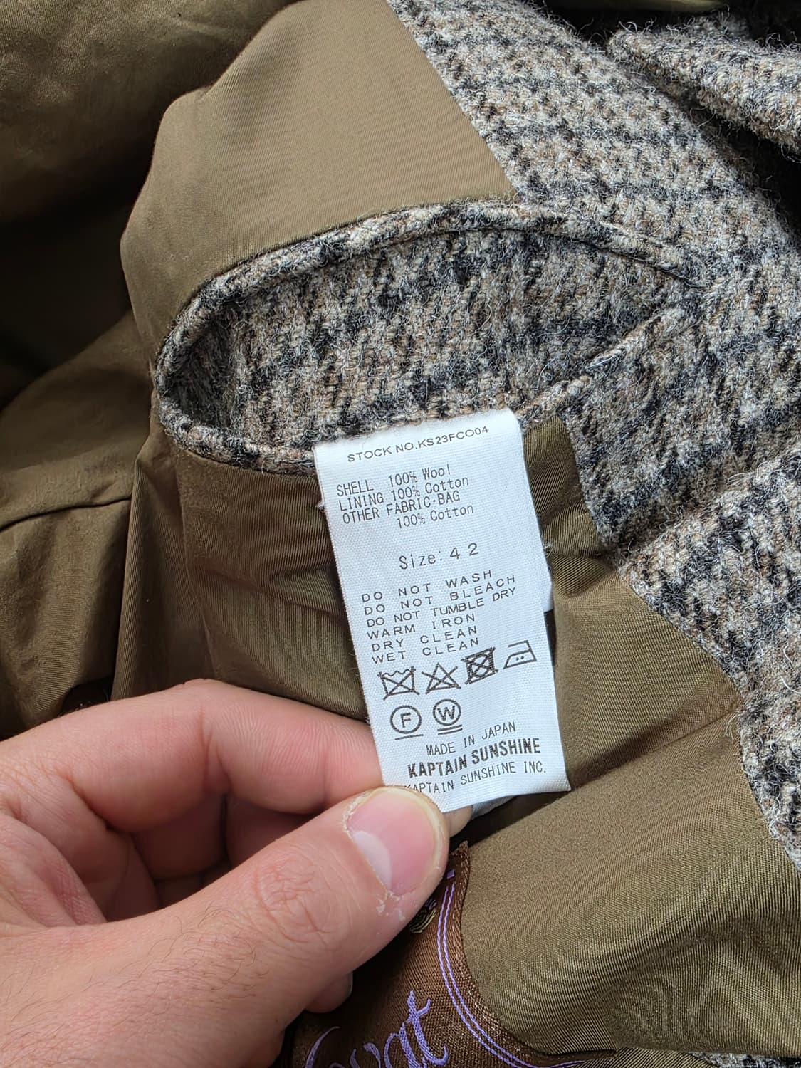 42size택포195만)23fw캡틴선샤인 워커코트 건클럽체크 로밧트위드 상품이미지8