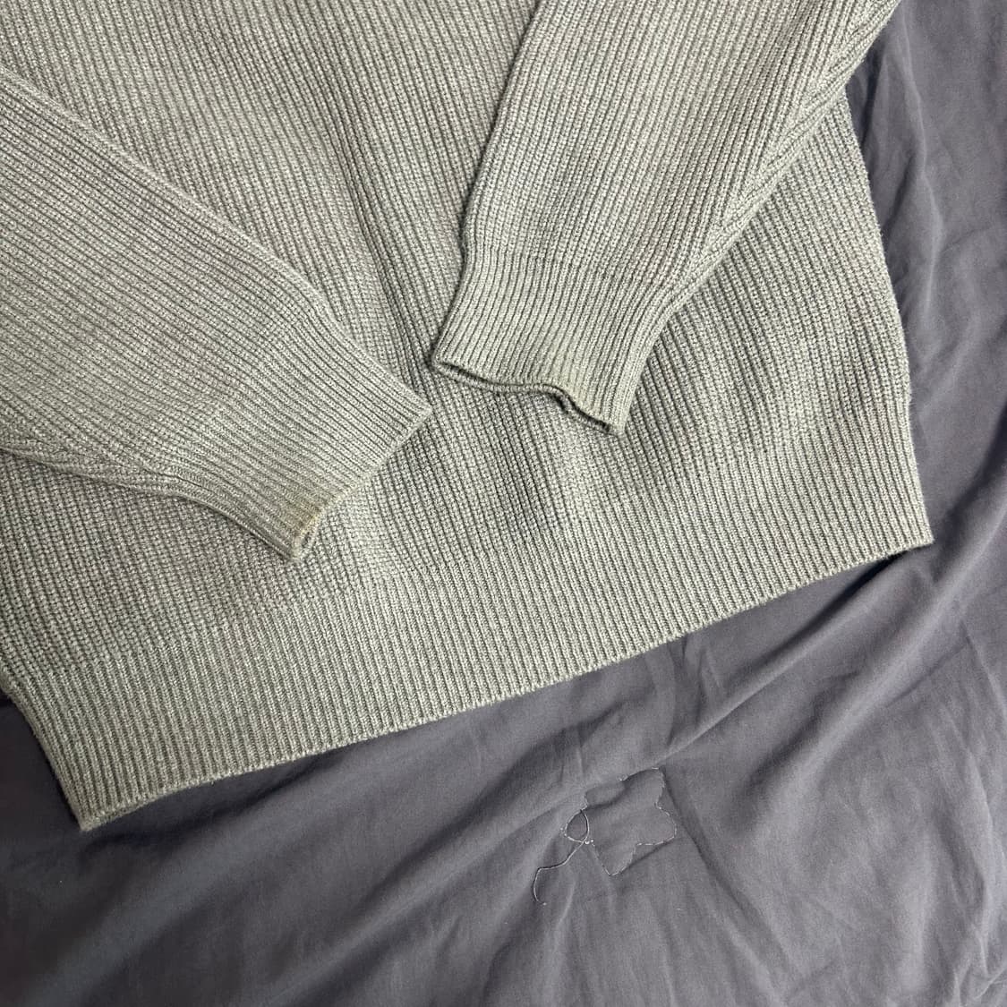 스테디에브리웨어 코튼 피셔맨 니트 그레이 1사이즈 상품이미지4