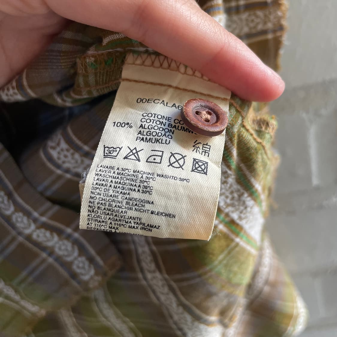 디젤 웨스턴 카키 브라운 코튼 셔츠 상품이미지6