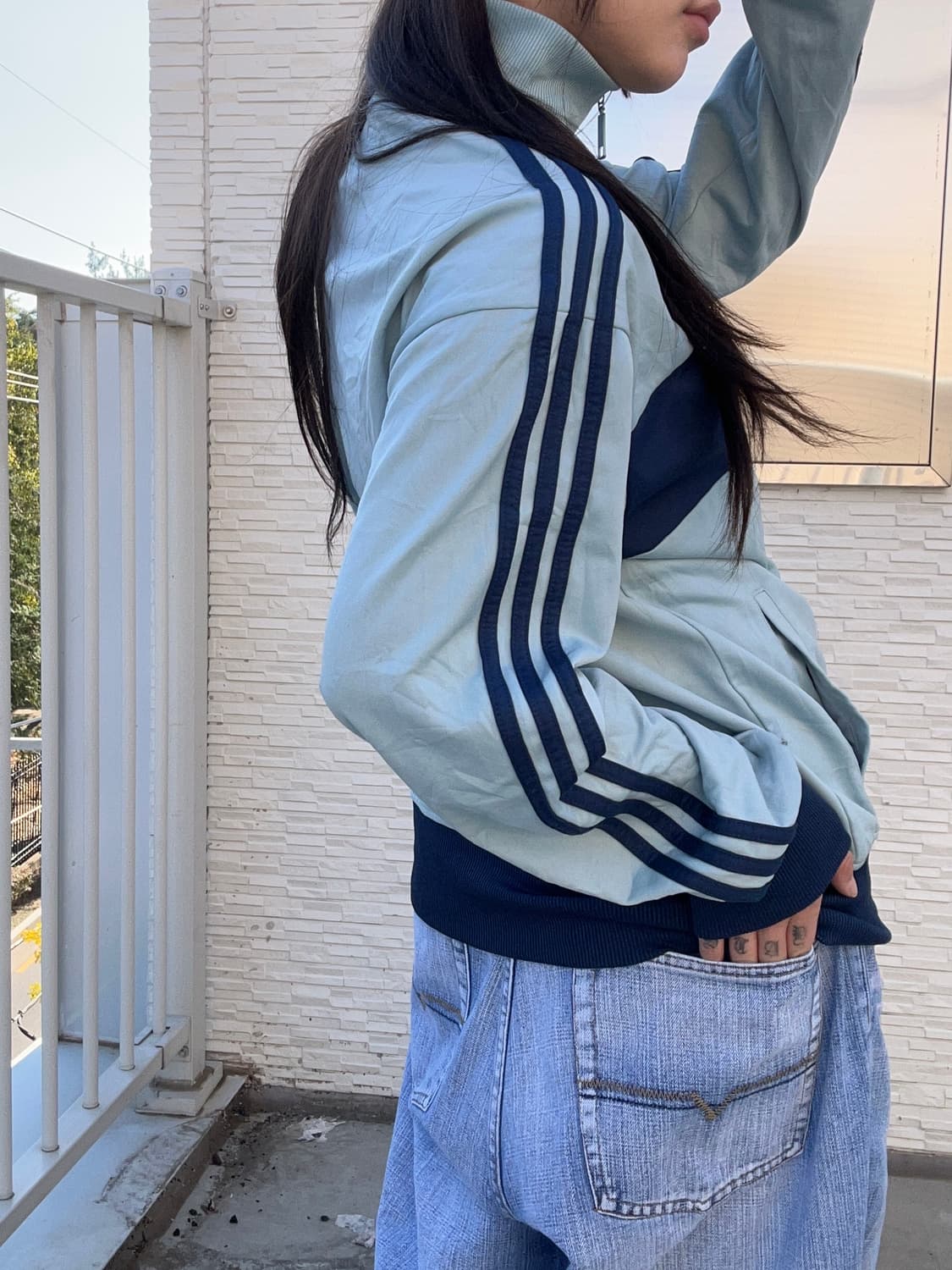 90s ADIDAS (레어) 스카이블루 베켄바우어 져지 트랙탑 상품이미지3