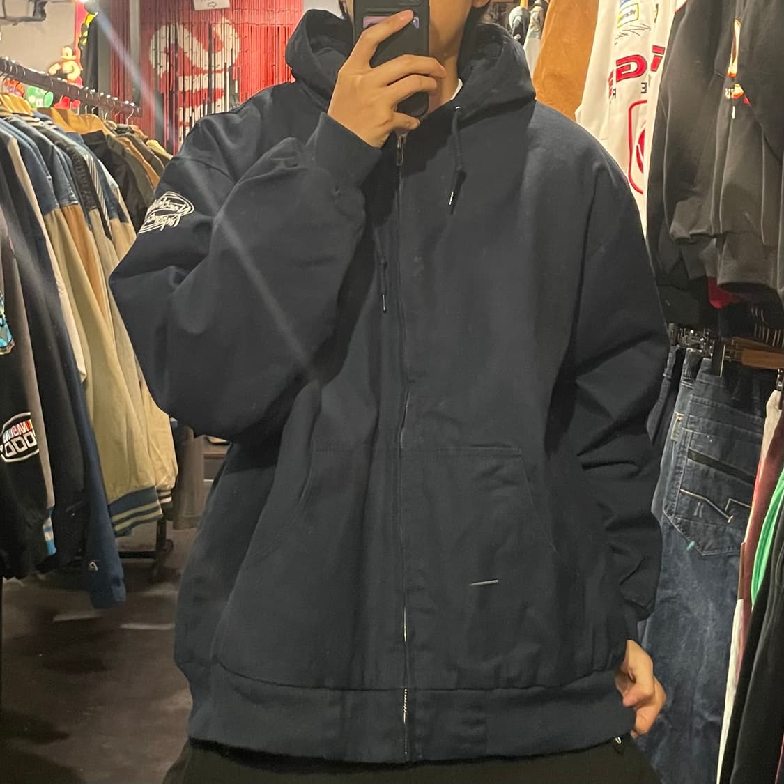 [IM] VTG 네이비 후드 워크자켓  상품이미지5