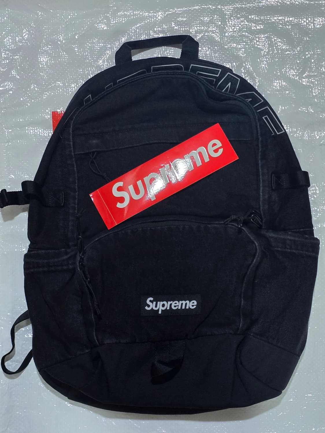 슈프림 데님 백팩 블랙 상품이미지2