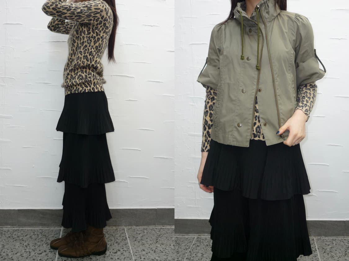 Leopard wide u-neck knit 상품이미지2