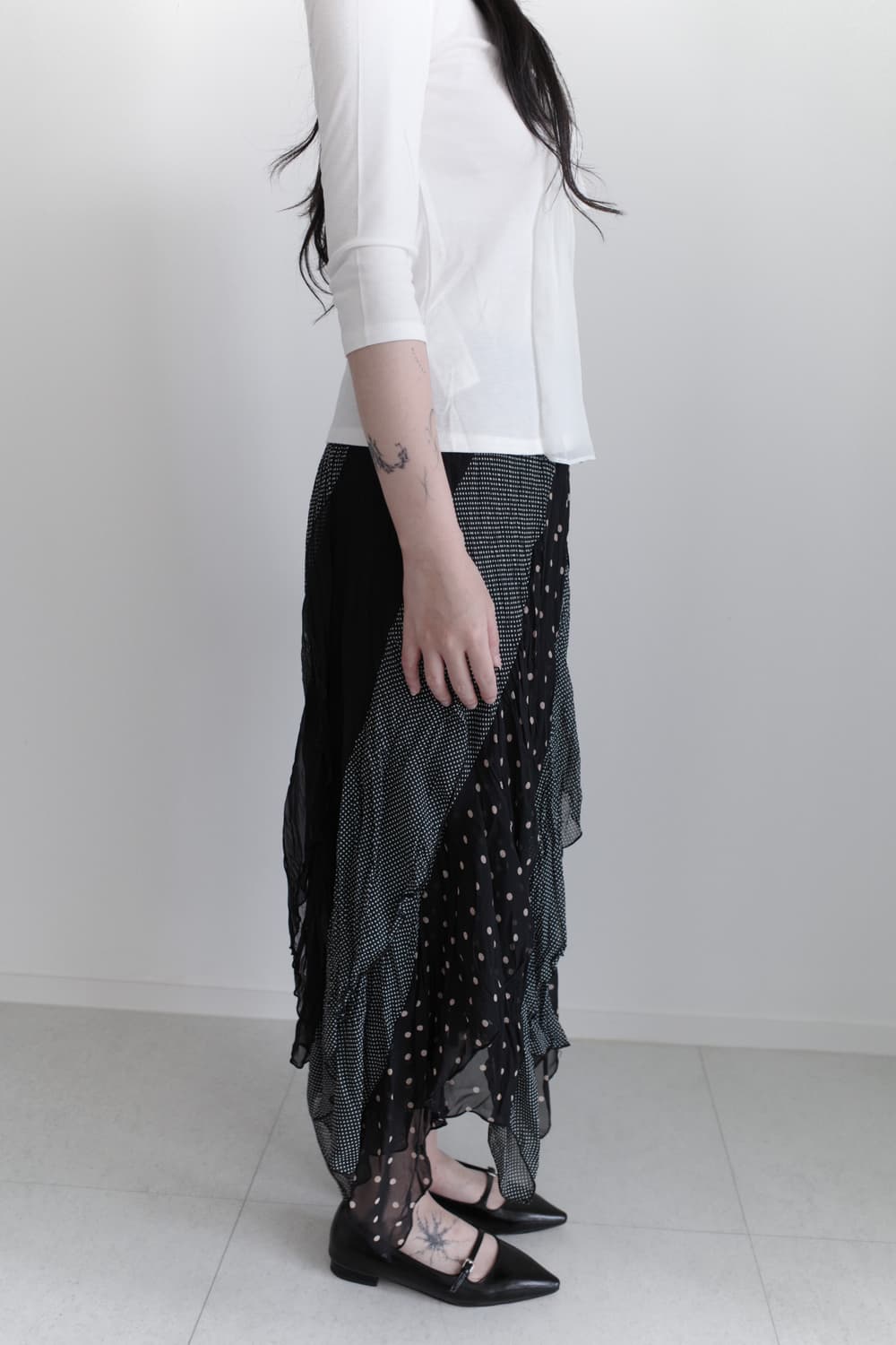 dot unbalanced skirt 상품이미지7