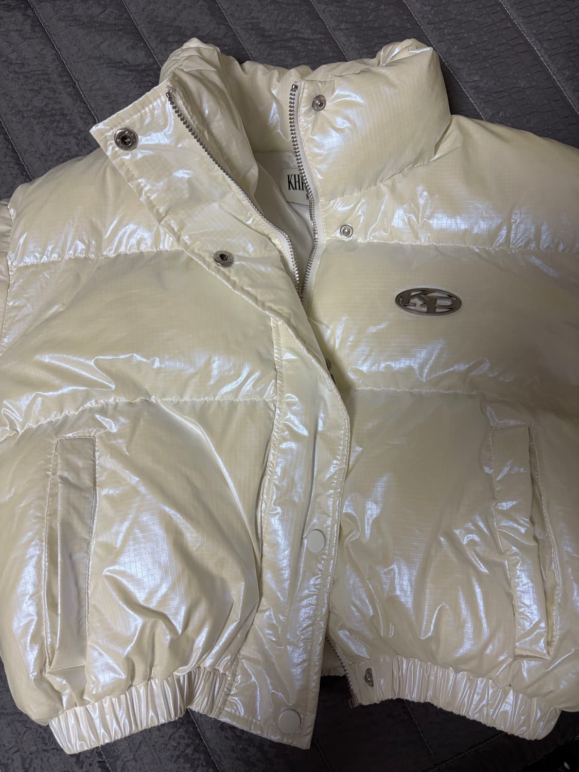 카키포인트 숏패딩 아이보리 상품이미지2