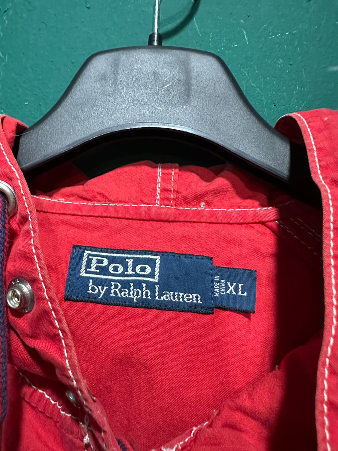 폴로 빅로고 후드자켓 레드 XL 상품이미지5