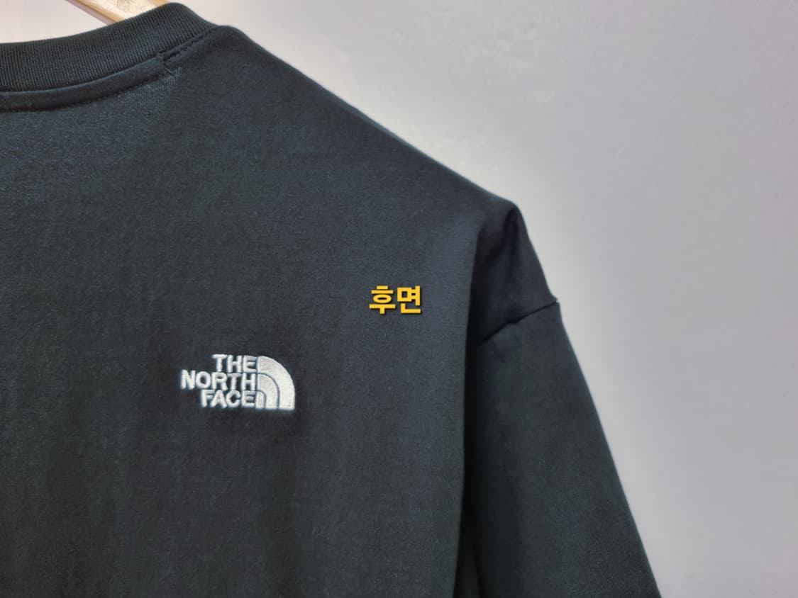 남성 오버핏 노스페이스 화이트라벨 검정 박스티 반팔 라운드 티 티셔츠 상품이미지8