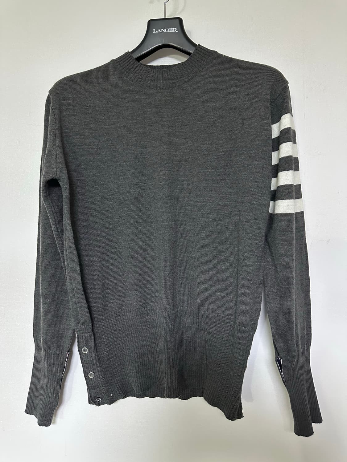 톰브라운 회색 니트 가디건 삼선 상품이미지1