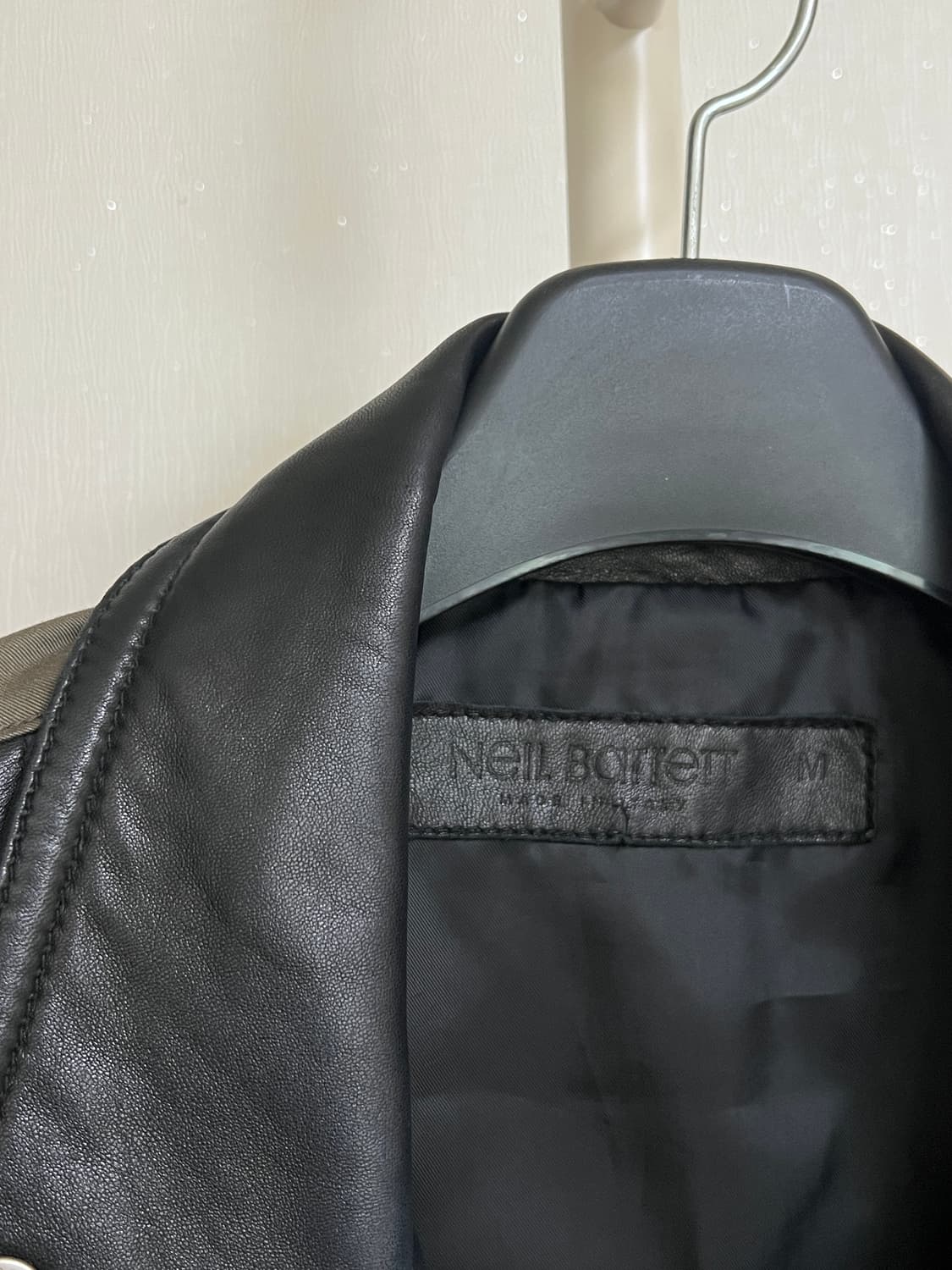 Neil Barrett Leather Mixed Biker Jacket 상품이미지7