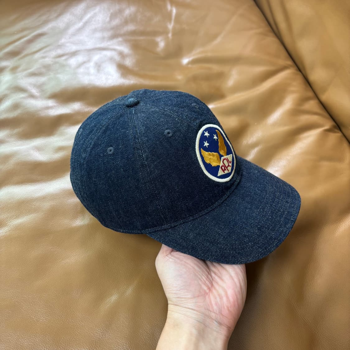 RRL 더블알엘 랄프로렌 폴로 데님 6패널 볼캡 윙로고 모자 Denim 상품이미지3