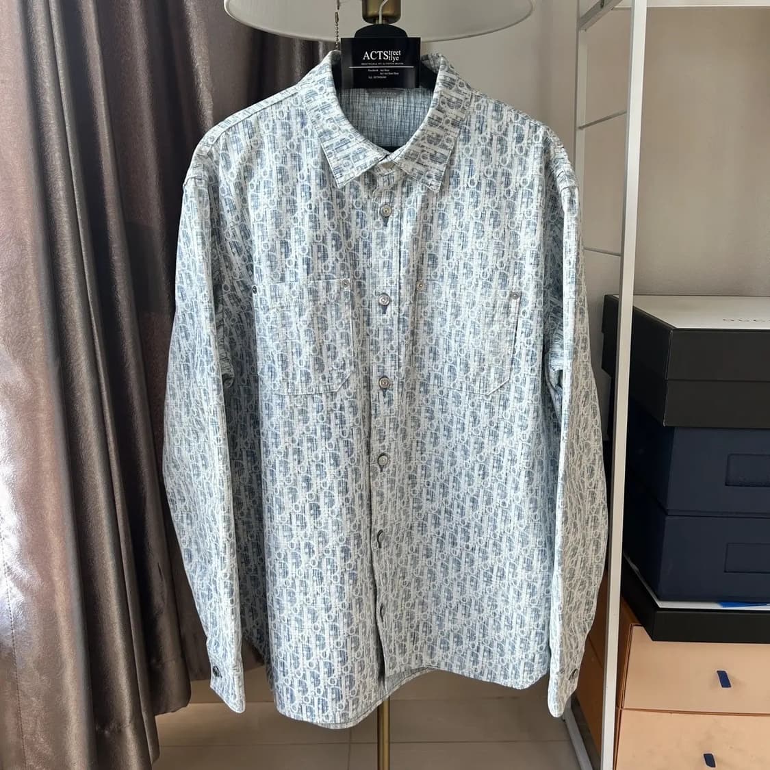 [40, 무하자] 디올 오블리크 카스리 데님 셔츠 상품이미지1