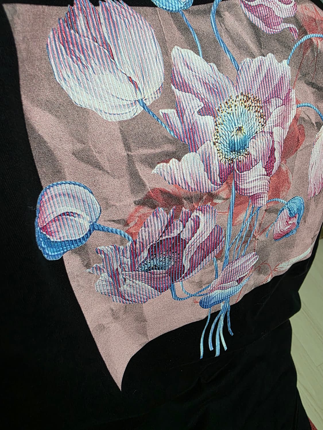 24ss 우영미 3D 코랄 플라워 반팔티 블랙 상품이미지3
