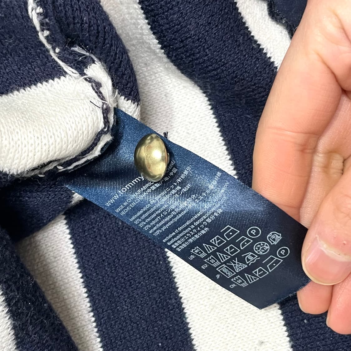 타미힐피거 네이비 단가라 니트 여성2XL 상품이미지7