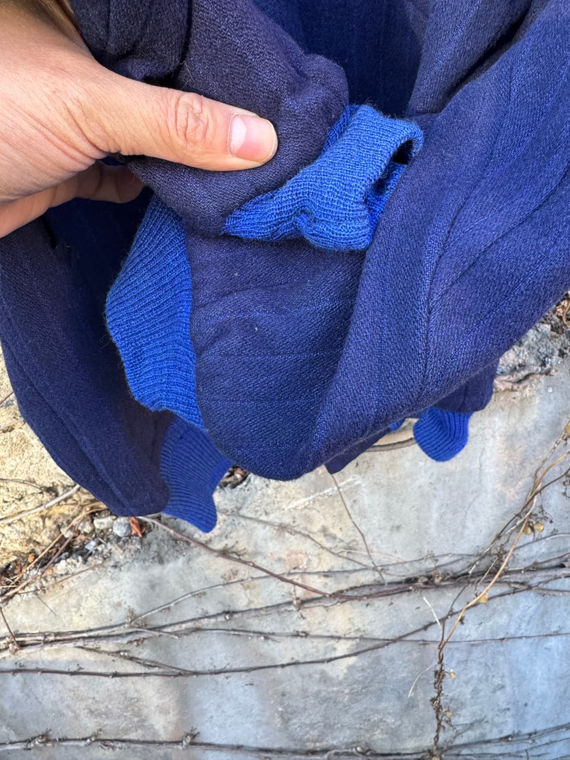 80~90s 빈티지 리버시블 울 코튼 봄버 블루종 워크 자켓 상품이미지7