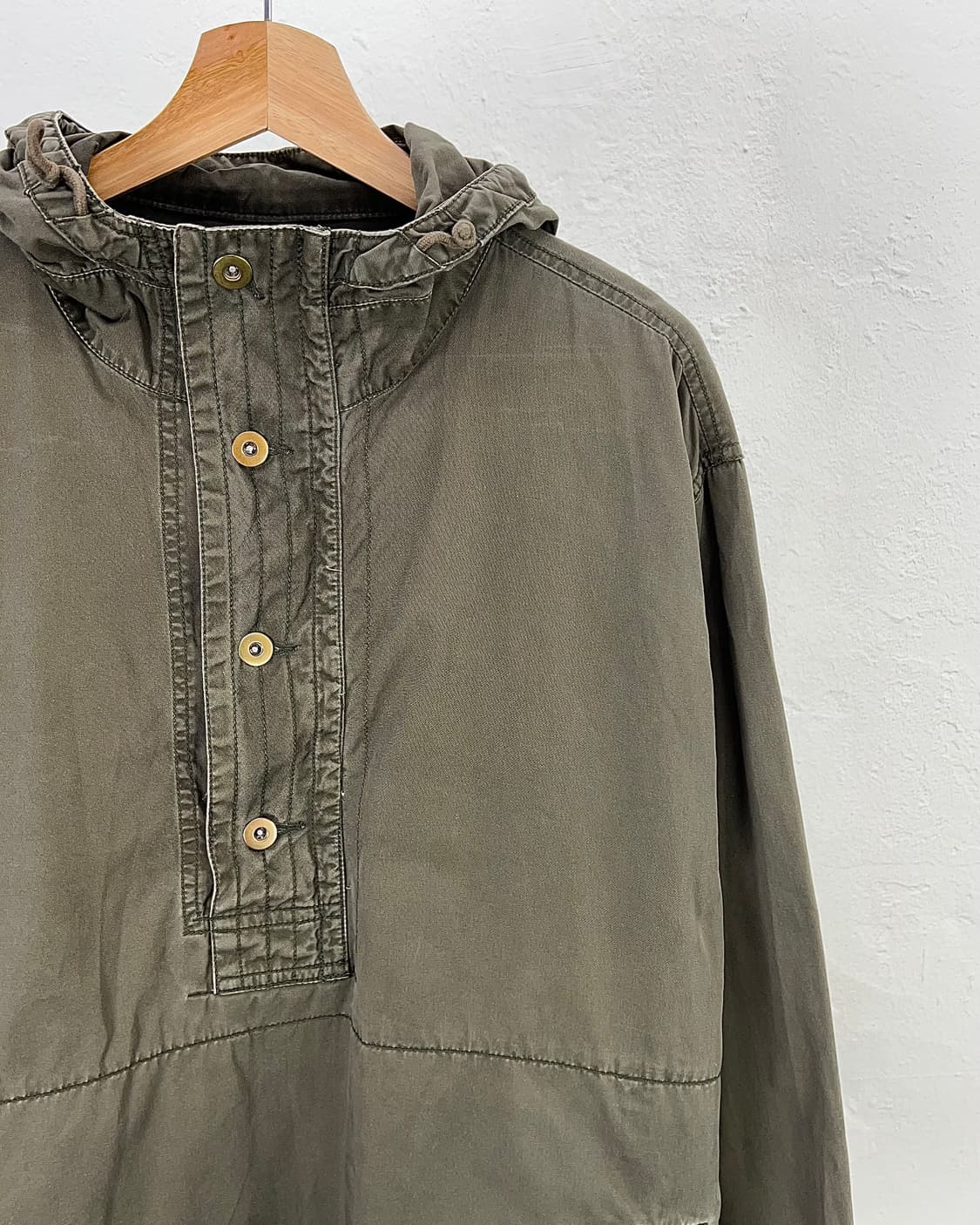 올드 네이비 카키 코튼 버튼 플라이 밀리터리 쿼터집 후디 자켓 상품이미지3