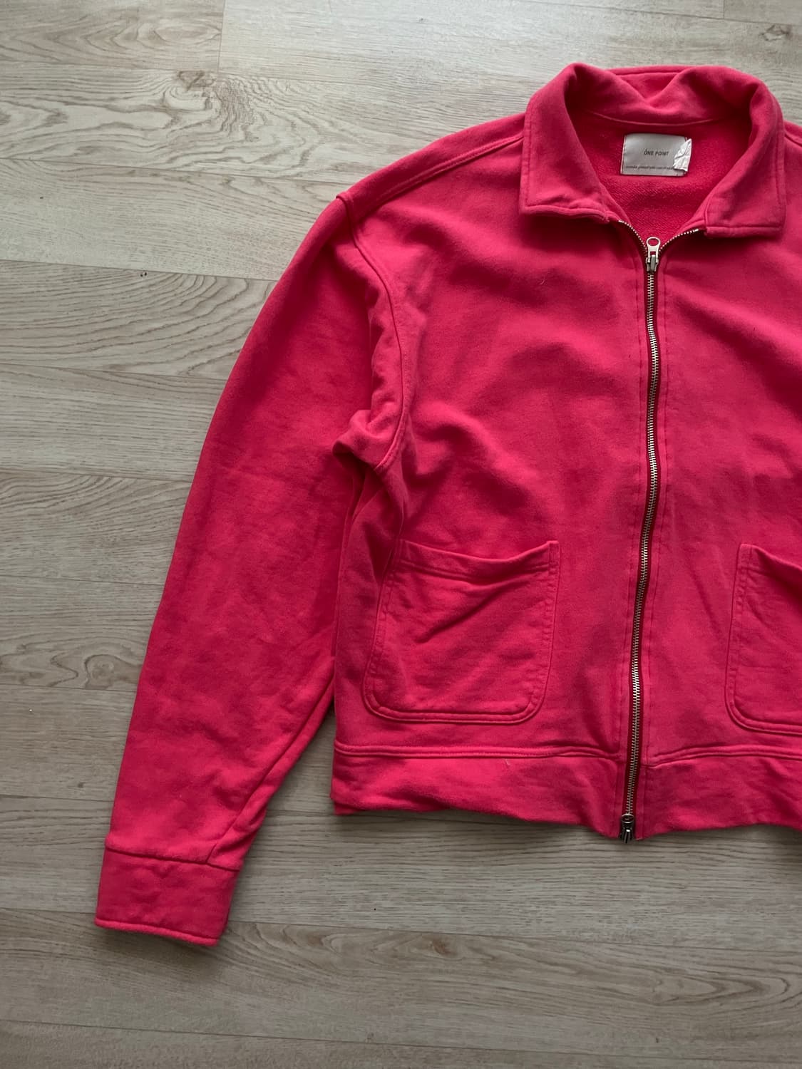 보세 핑크 삼단쭈리 크롭집업 스웨트 상품이미지6