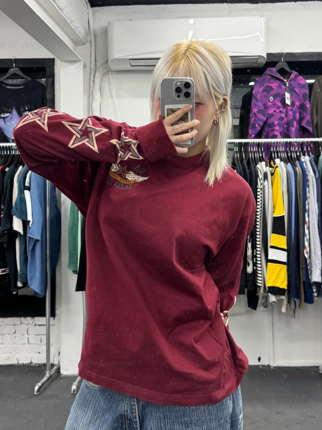 밴슨 레더 사이드 스타 롱슬리브 상품이미지4