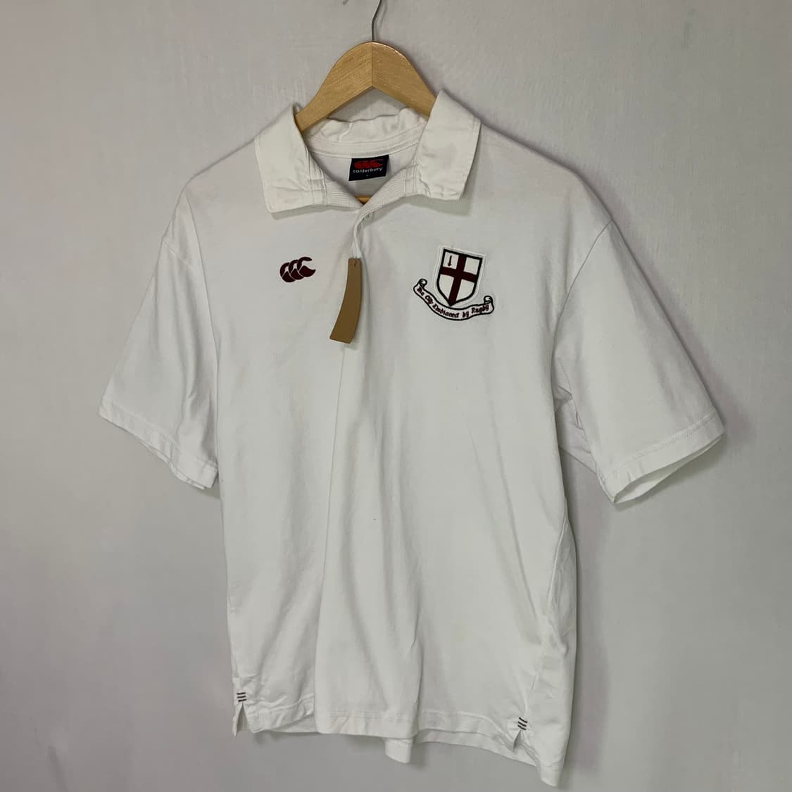 Canterbury 캔터베리 패치 반팔 카라티 화이트 폴로티 L 남녀공용 상품이미지2