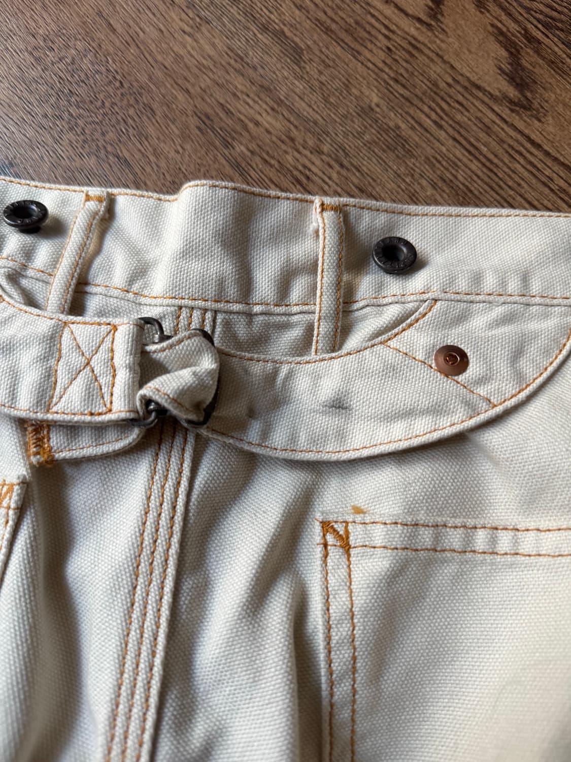 [34]KAPITAL 캐피탈 씬 캔버스 키나리 럼버 팬츠 상품이미지7