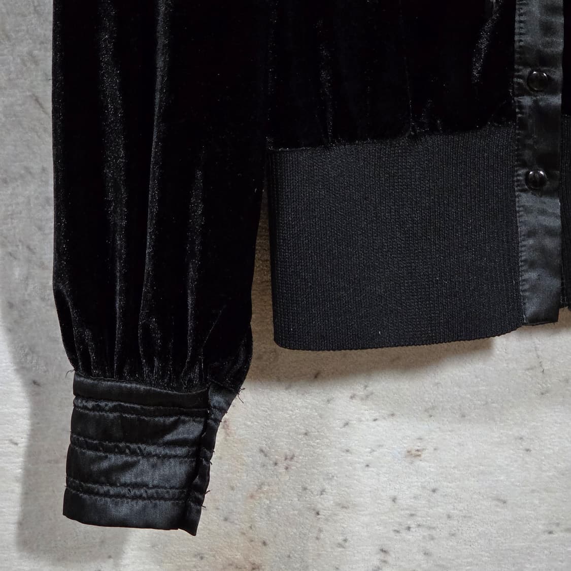 빈티지 벨벳 블랙 클래식 타이 블라우스 상품이미지4
