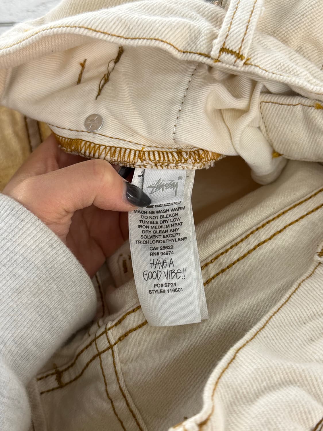 STUSSY DOUBLE DYE BIG'OL JEAN 34 CREAM 상품이미지6