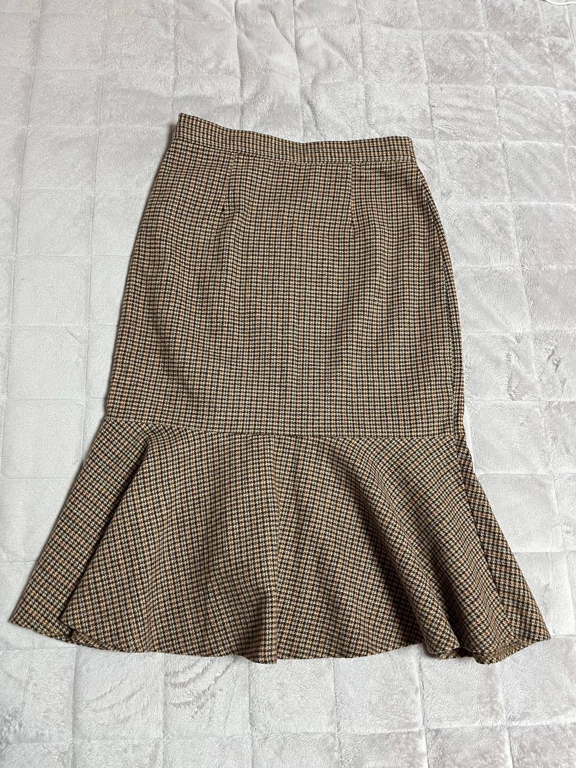 (구매가 8만원) 머메이드 슬릿 체크 모직울스커트 상품이미지4