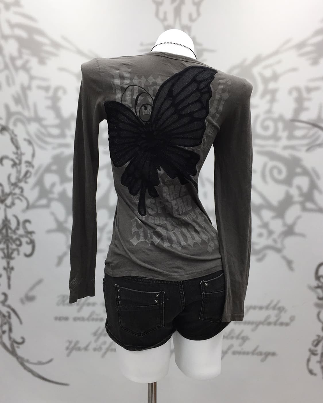 Y2K Back butterfly Patch long sleeves 상품이미지1